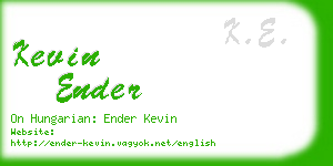 kevin ender business card